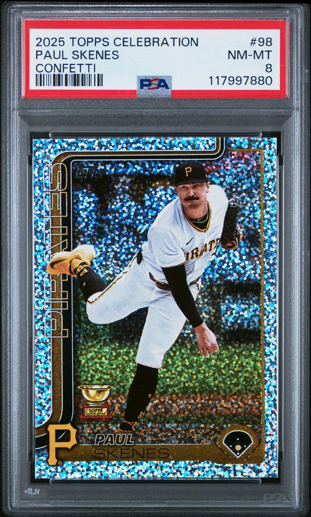 2025 Topps #98 Paul Skenes Confetti PSA 8