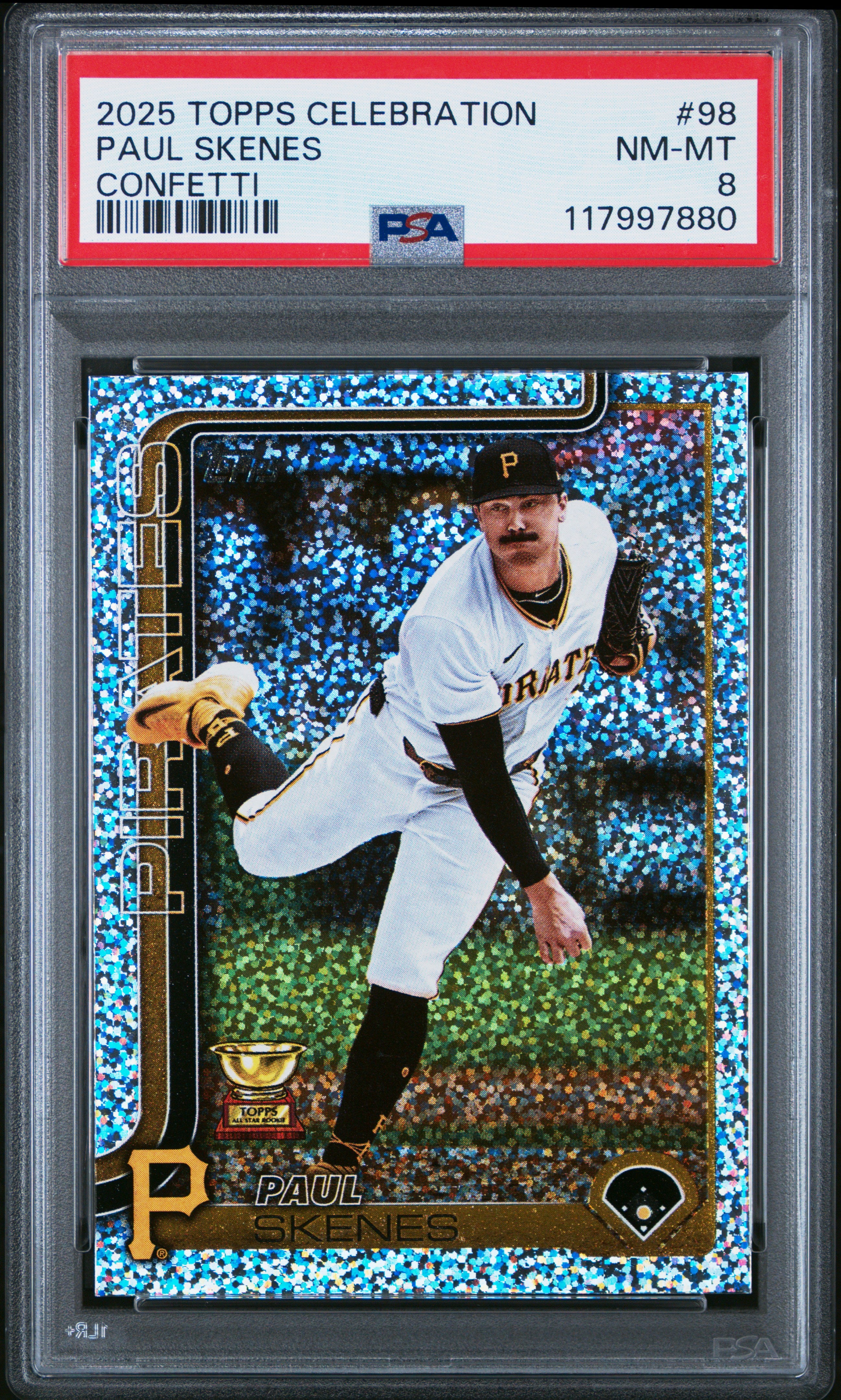 2025 Topps #98 Paul Skenes Confetti PSA 8