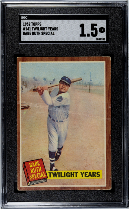 1962 Topps #141 Babe Ruth Twighlight Years SGC 1.5