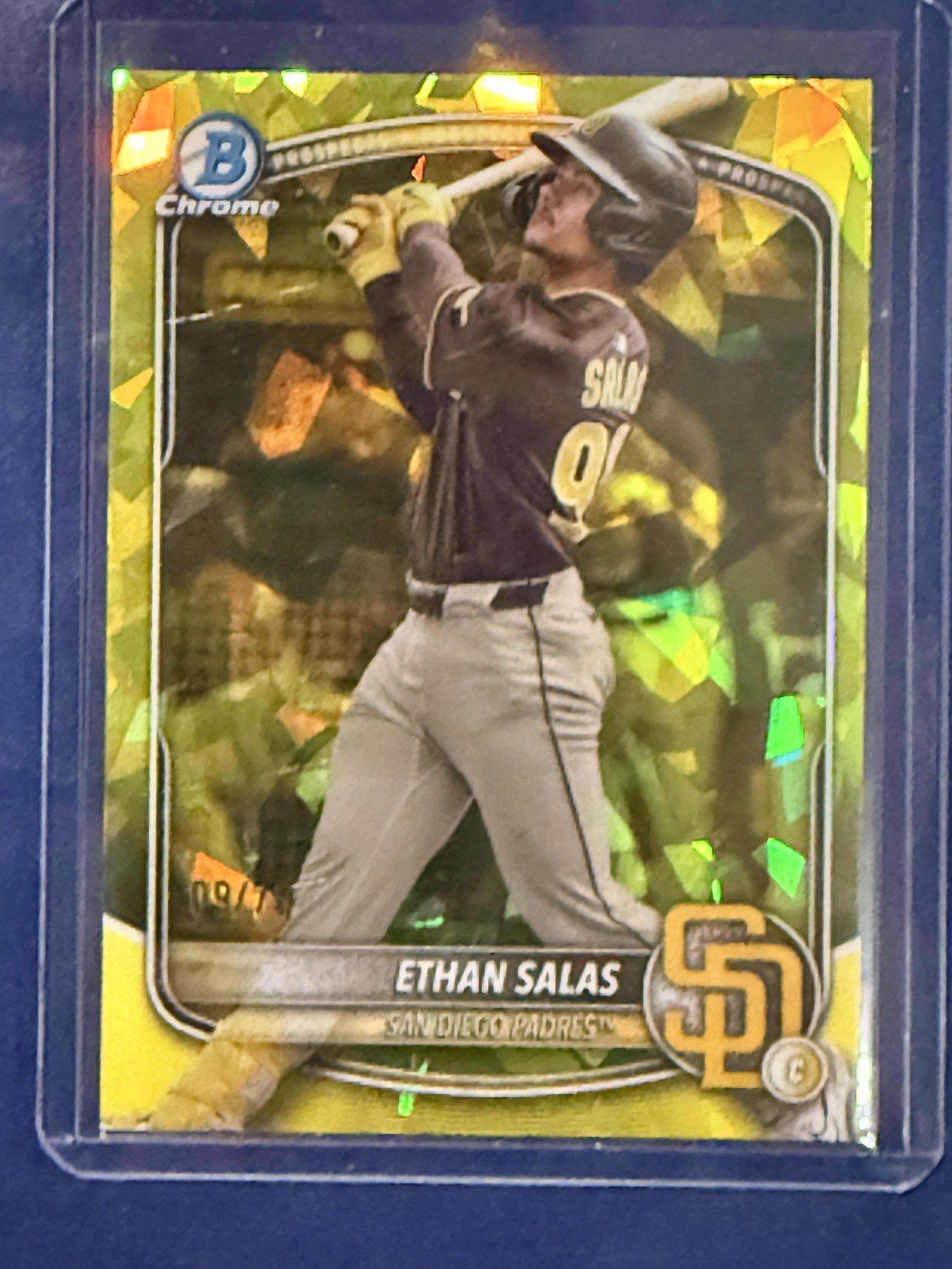 2025 Bowman Chrome Ethan Salas Prospects Yellow Sapphire #/75