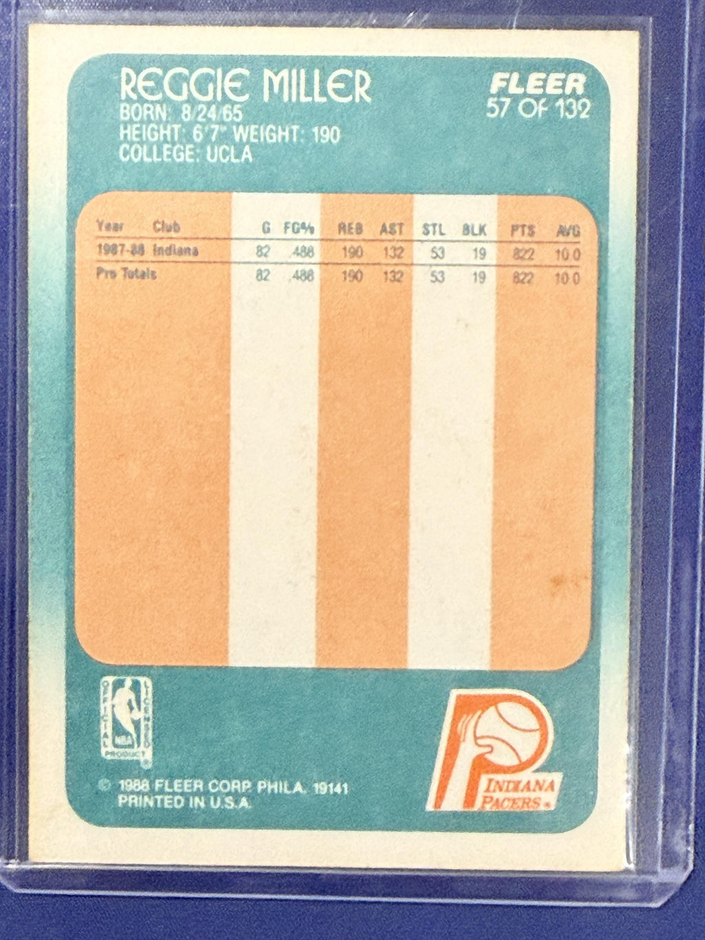 1988-89 Fleer #57 Reggie Miller